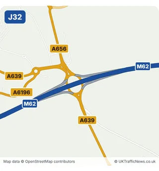 Map of M62 junction 32