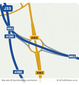 Map of M62 junction 33