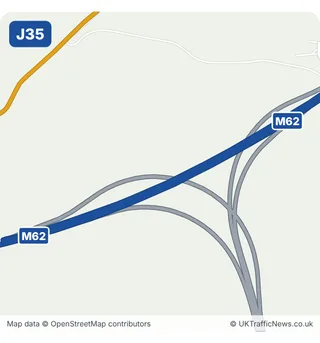 Map of M62 junction 35