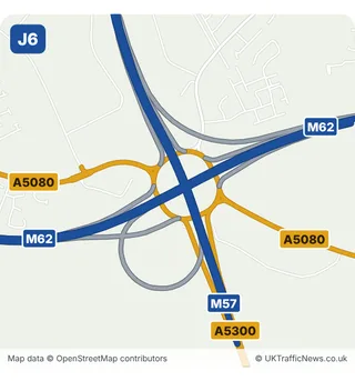 Map of M62 junction 6