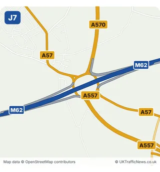 Map of M62 junction 7